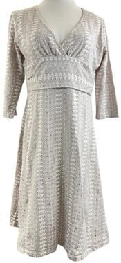 Patagonia Women's XL Organic Cotton Knit V-Neck Empire Dress Gray